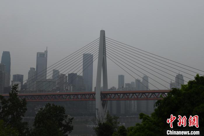 图为重庆遭遇大雾天气，跨江大桥若隐若现。周毅 摄