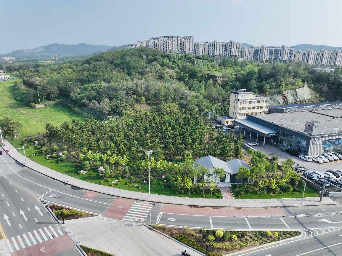 锦娘路西南角完成绿化景观提升改造。锦州市委宣传部供图